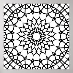 Fett ineinandergreifendes Stern-Mandala-Design zum Poster