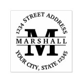 Fett Initial mit Name und Rücksendeadresse Permastempel (Design)