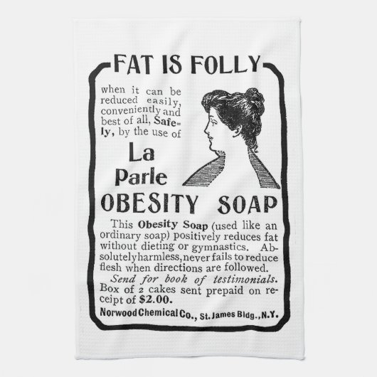 Fett ist Tortenhandtuch Geschirrtuch (Vertikal)