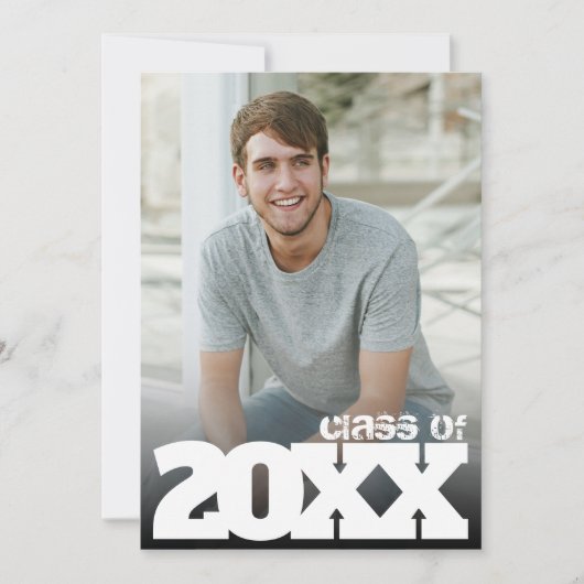 Fett-Jahr-Foto-Graduierungspartei Einladung (Vorderseite)