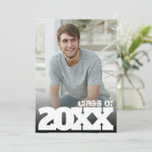 Fett-Jahr-Foto-Graduierungspartei Einladung (Stehend Vorderseite)