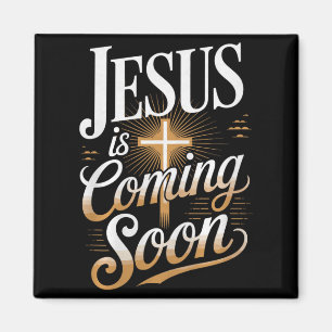 Fett Jesus Kommt Bald Christliche Kleidung Premiu Magnet