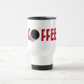 Fett KAFFEE Text Schwarz Weiß Reisebecher (Mittel)