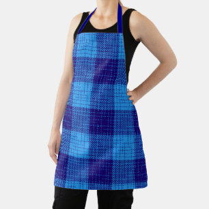 Fett kariert, Design mit blauem Kreuzschachbrettmu Schürze