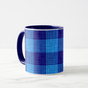 Fett kariert, Design mit blauem Kreuzschachbrettmu Tasse