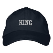 Fett KKING Text bestickt mit verstellbarem Navy-Ha Bestickte Baseballkappe (Vorderseite)