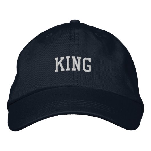 Fett KKING Text bestickt mit verstellbarem Navy-Ha Bestickte Baseballkappe (Vorderseite)