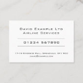 Fett & klar konzipiert - Flugdienste Visitenkarte (Rückseite)