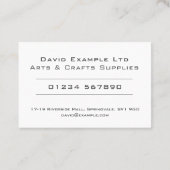 Fett & Klare Kunst & Handwerk - Design Visitenkarte (Rückseite)