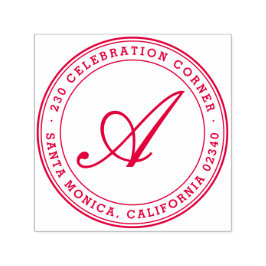 Fett klassische Script Monogram Round-Rücksendeadr Permastempel