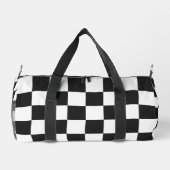 Fett klassisches Retro schwarz und weiß kariert Duffle Bag (Rückseite)