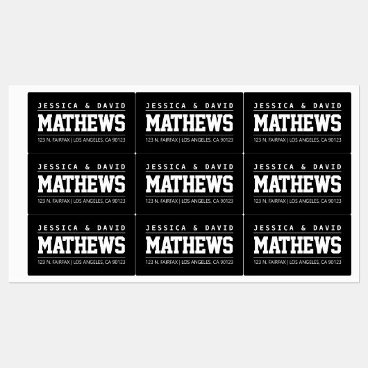 Fett kreativ Stilvoll schwarz & weiß wasserdicht Etiketten (Blatt)