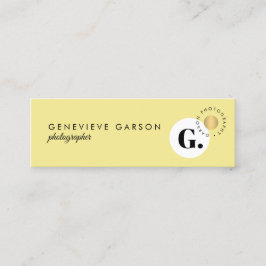 Fett kreatives Monogram Logo Gelbe Soziale Medien Mini Visitenkarte