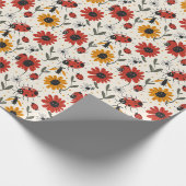 Fett Ladybug Design Geschenkpapier (Ecke)