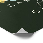 Fett Land Sonnenblumen dunkle grüne Karten und Ges Poster (Ecke)