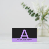 fett LAVENDER Monogramm Visitenkarte (Stehend Vorderseite)