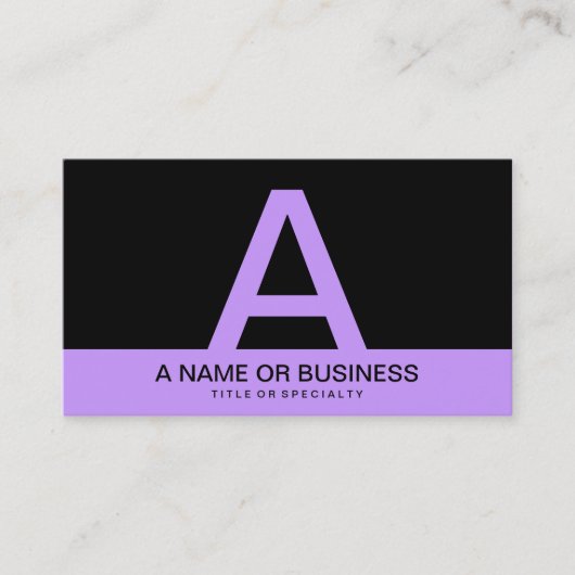 fett LAVENDER Monogramm Visitenkarte (Vorderseite)