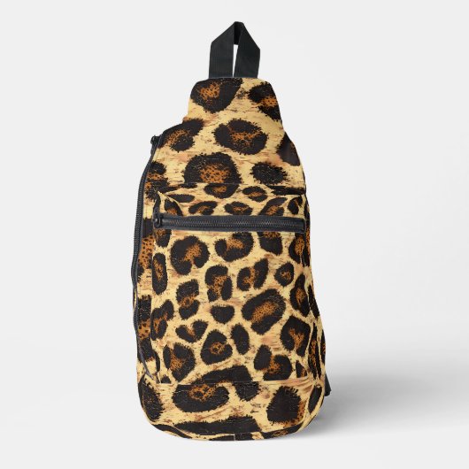Fett Leopard Print Sling Backpack Crossbody Bag (Vorderseite)