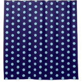 Fett Light Blue Polka Dots auf Navy Blue Duschvorhang (Vorderseite)