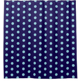 Fett Light Blue Polka Dots auf Navy Blue Duschvorhang
