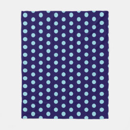 Fett Light Blue Polka Dots auf Navy Blue Fleecedecke