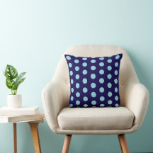 Fett Light Blue Polka Dots auf Navy Blue