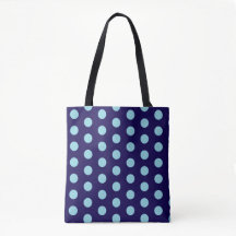 Fett Light Blue Polka Dots auf Navy Blue