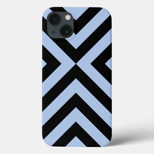 Fett Light Blue und Black Chevrons Case-Mate iPhone Hülle (Rückseite)