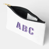 Fett Lila 3 Letter Monogram Zubehörtasche (Offen)