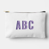 Fett Lila 3 Letter Monogram Zubehörtasche (Vorderseite)