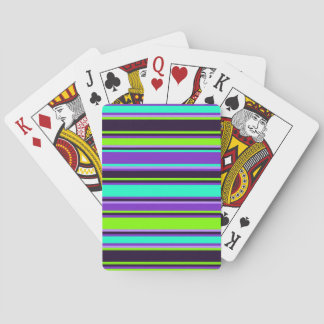 Fett Lila, Aqua & Chartreuse Striped Poker Cards Spielkarten
