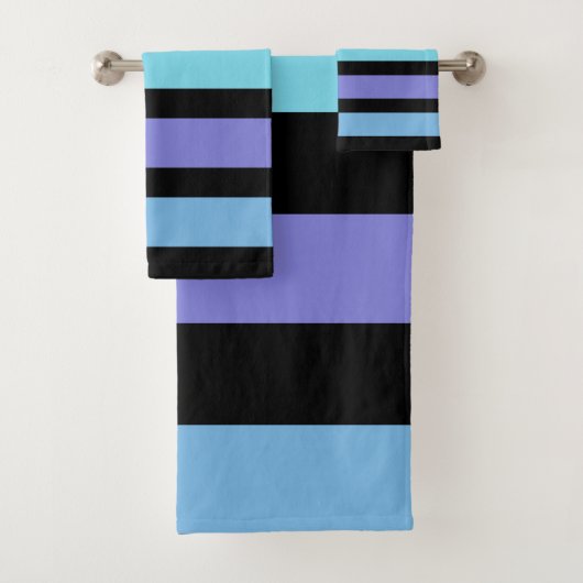 Fett Lila blaues Aqua Badhandtuch Set (Insitu)