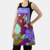 Fett lila Blumenmuster und individuelle Name Schürze (InSitu)