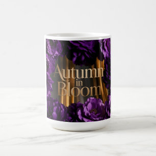 Fett lila florale Randgestaltung Herbst Statement Kaffeetasse