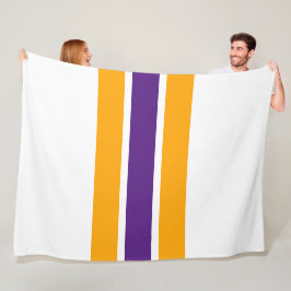 Fett Lila gelbe Mittelstreifen auf weißen Streifen Fleecedecke