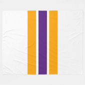 Fett Lila gelbe Mittelstreifen auf weißen Streifen Fleecedecke (Vorderseite (Horizontal))