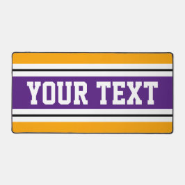 Fett Lila, gelbe, weiße Racing Streifen Ihren Text Schreibtischunterlage