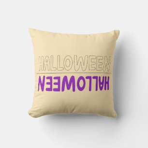 Fett Lila Halloween Wordmark mit Retro Spaß Kissen