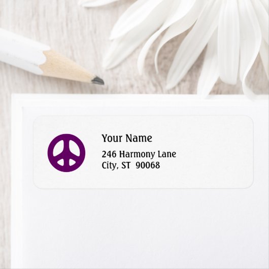 Fett Lila Peace Sign Custom Return Label (Insitu)
