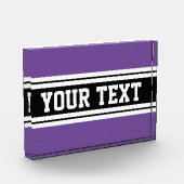 Fett Lila Schwarz-weiße Racing Stripes für den Tex Fotoblock (Links)