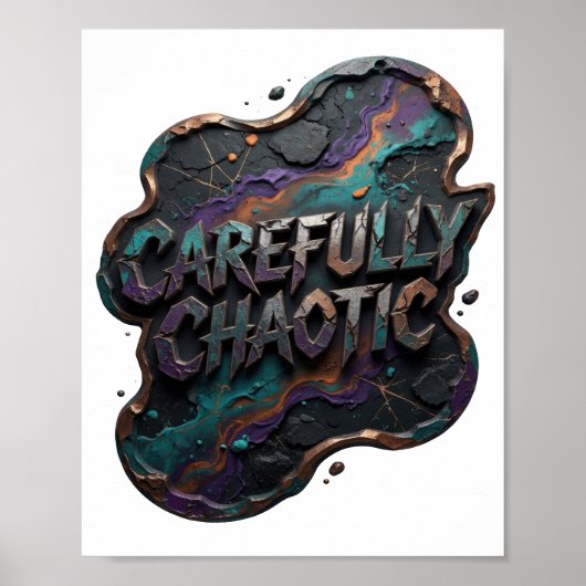 Fett lila SORGFÄLTIG CHAOTISCH Poster (Vorne)