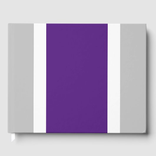 Fett Lila Streifen auf hellgrauen Streifen Gästebuch (Vorderseite)