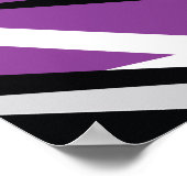 Fett Lila und schwarz Zigzag Abstract Design Poster (Ecke)