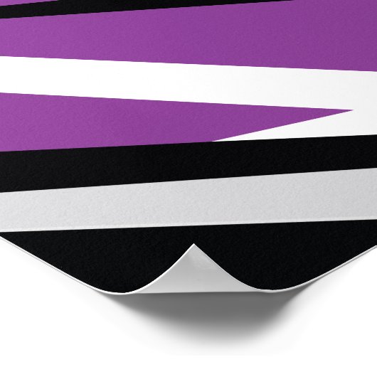 Fett Lila und schwarz Zigzag Abstract Design Poster (Ecke)