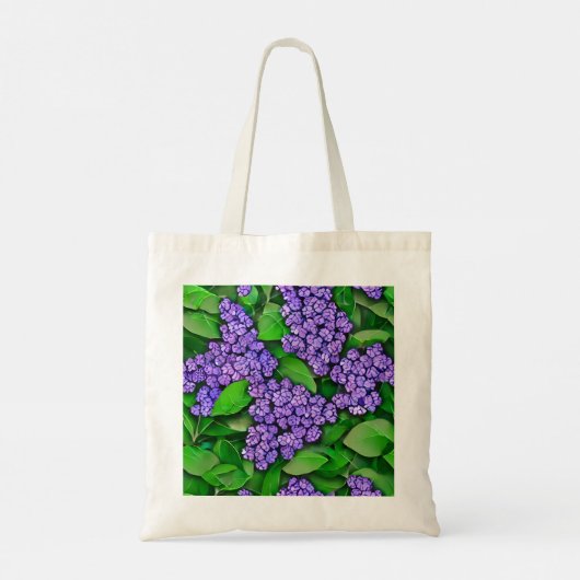 Fett Lilac Blume Leinwand Tasche (Rückseite)