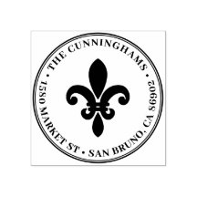 Fett Lilie Runde Familienname Rücksendeadresse