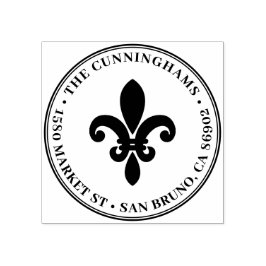 Fett Lilie Runde Familienname Rücksendeadresse Gummistempel