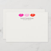 Fett Lips Trio Aquarell Schönheitsflach Karte (Vorne/Hinten)