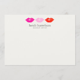Fett Lips Trio Aquarell Schönheitsflach Karte