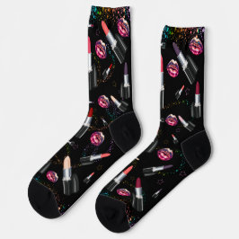 Fett-, Lipstick- und Lippendesign Socken